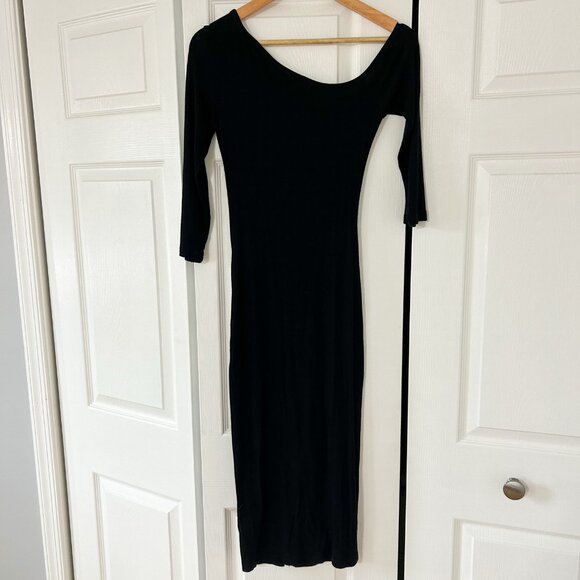 NWOT The Line by K Gemma Black Button-Front Off-Shoulder Midi Dress Size Small - Picture 5 of 9